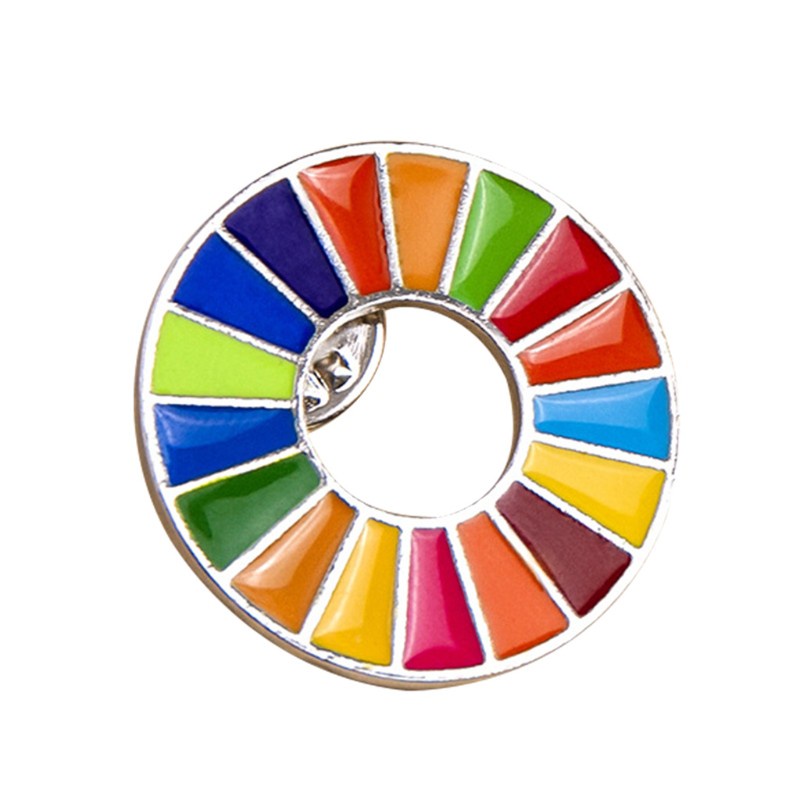 Glitter The Sustainable Development Goals Brooch United Nations SDGs Rainbow Pin Badge