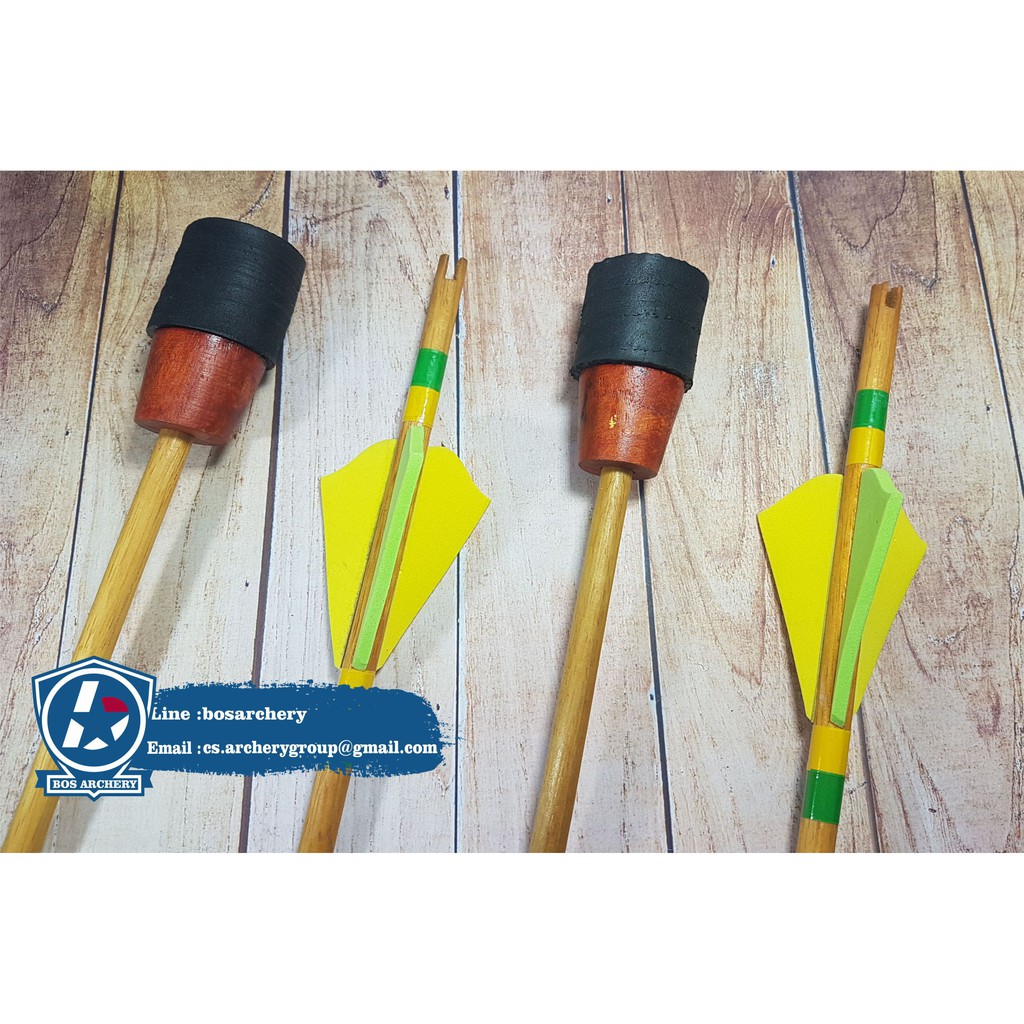 TERMURAH Arrow Tag / Anak Panah KAYU RAMIN NON TAJAM - Archery Berkualitas - Spon Eva - WAR ARROW