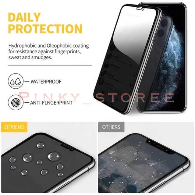 Iphone 6/6S/ Iphone 6+/6S+/ Iphone 7/Iphone 7+/Iphone 8/8+/ Tempered Glass Full Privacy Anti Spy