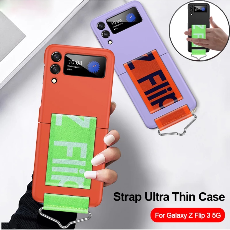 CASE SAMSUNG GALAXY Z FLIP3 5G FLIP 3 STRAP ULTRA THIN CASE FLIP COVER