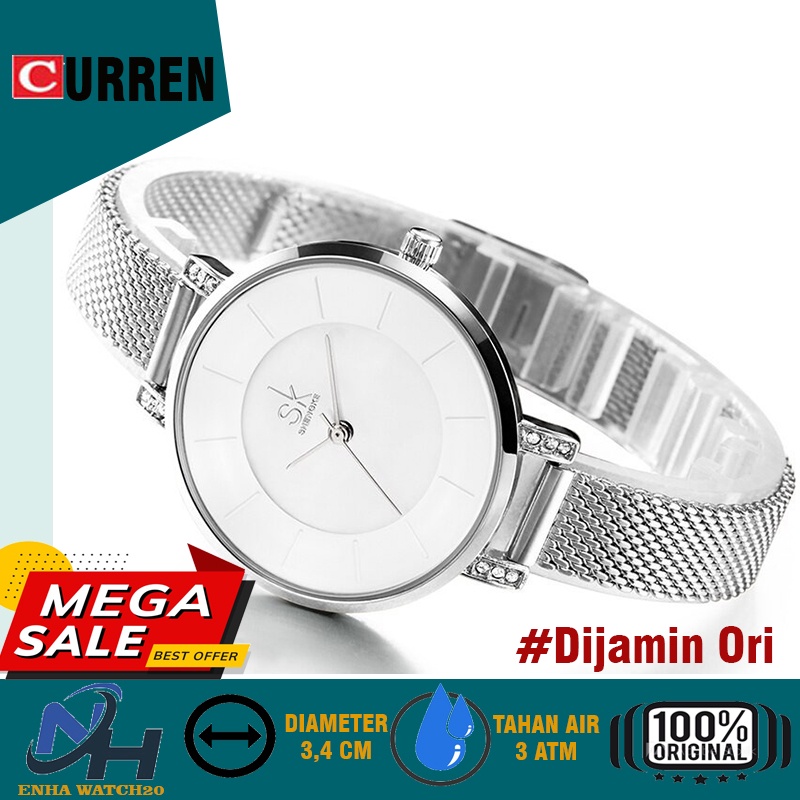 SHENGKE 0033 Jam Tangan Wanita Tali Stainless