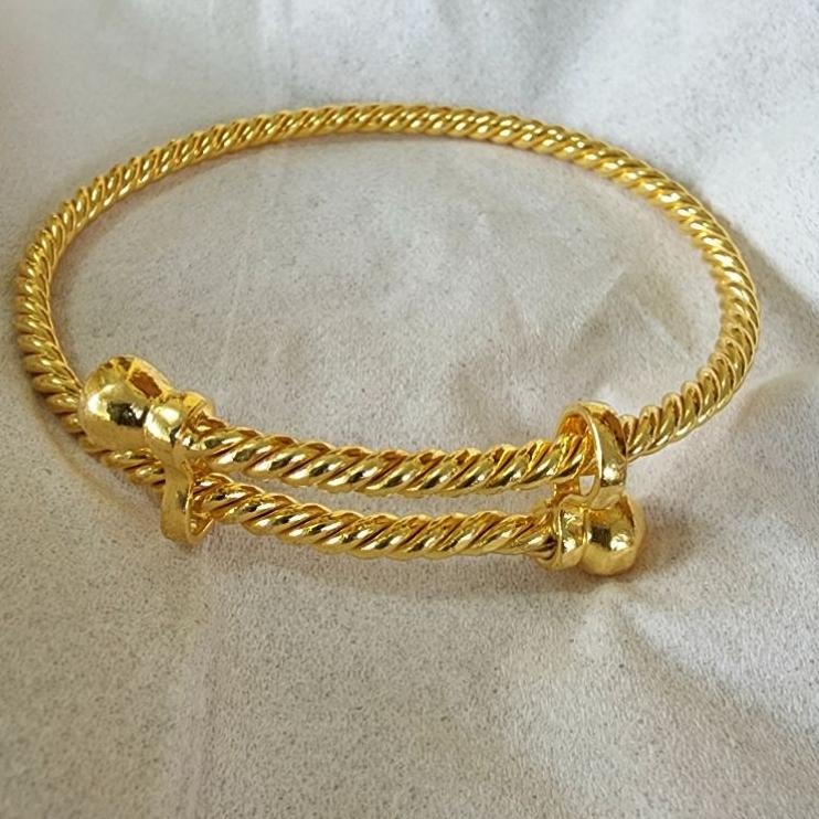 Lebih Puas Gelang Lilit Pintal Mini Lapis Emas 24k