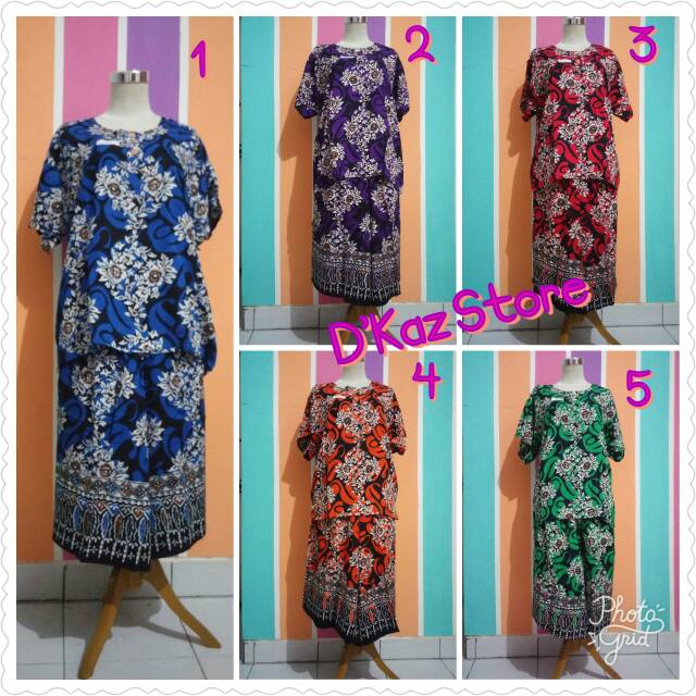 Baju Tidur Kencana Ungu Prabu Motif Bunga SK01