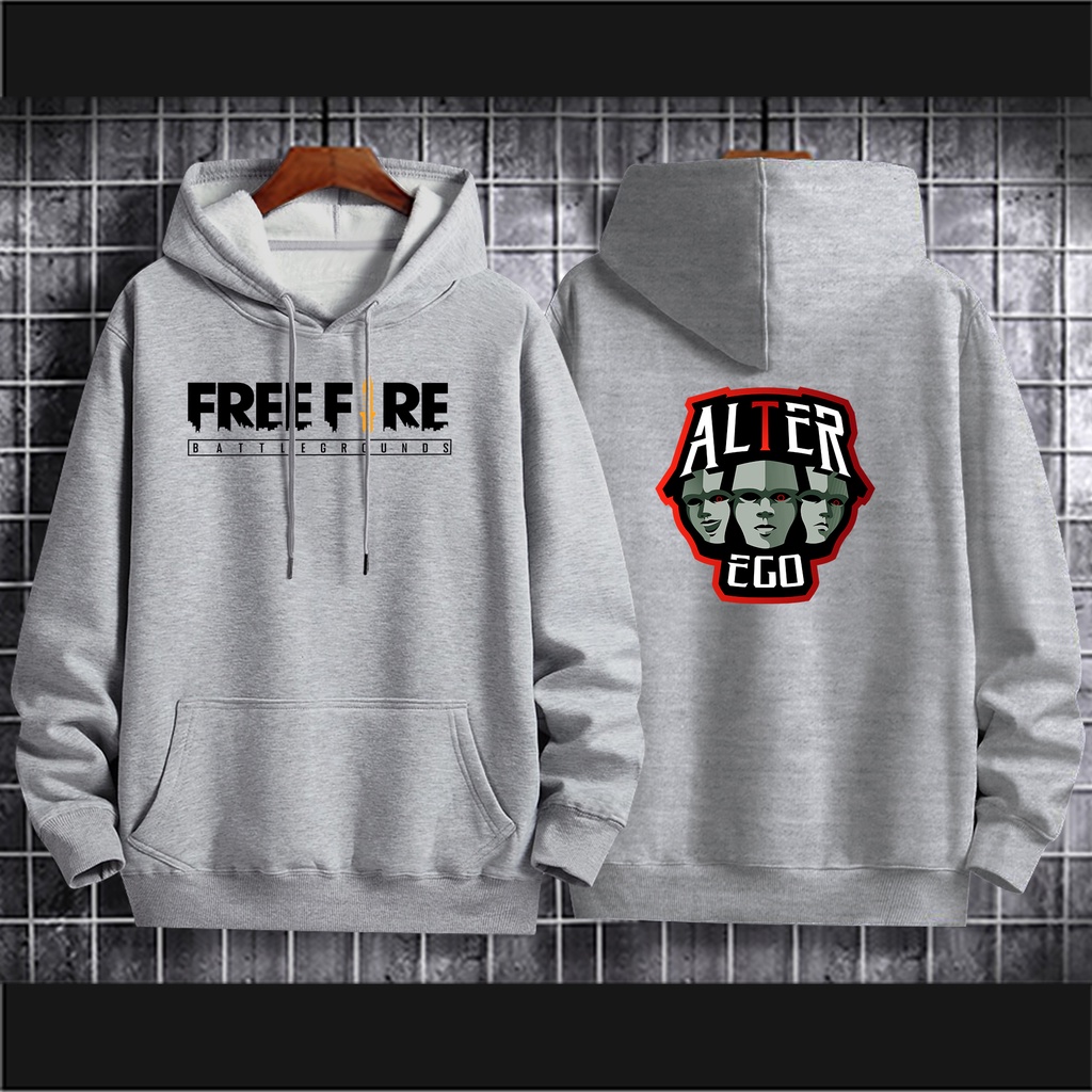 Hoodie FF ALTER EGO Pria Dewasa Bahan Fleece size L dan XL Sweater hoodie freefire ALTER EGO Jaket A
