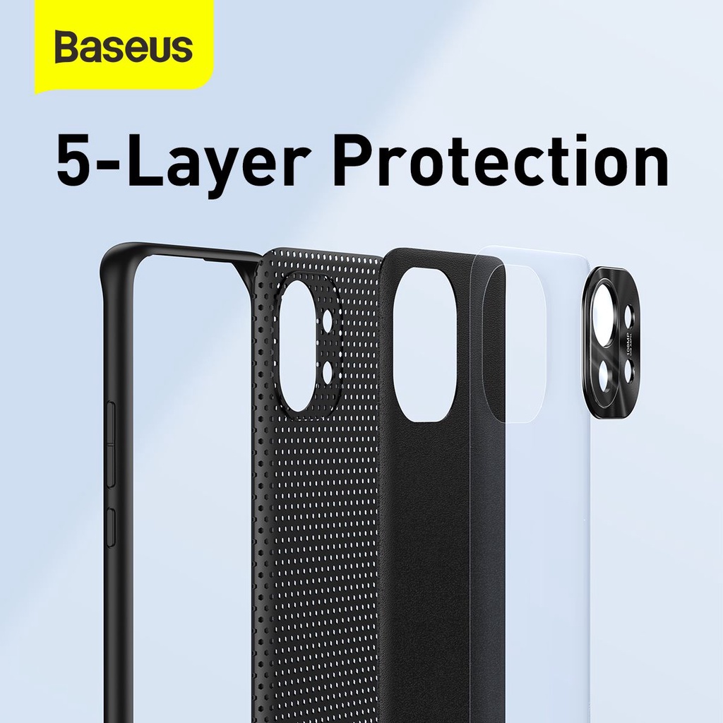 Xiaomi Mi 11/Mi 11 Pro Case Baseus Alloy Leather Case Pelindung Kamera