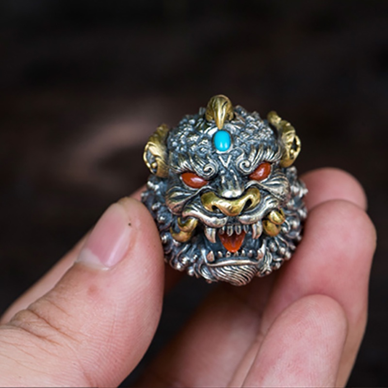 Cincin Model Terbuka Gaya Retro China Untuk Pria