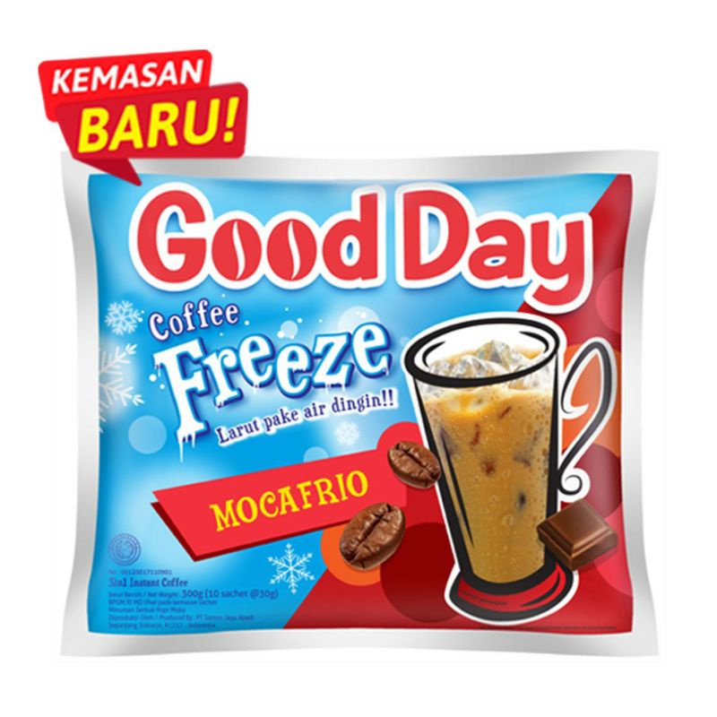 

GOOD DAY COFFE FREEZE MOCAFRIO isi 10sachet x 30gram, rencengan