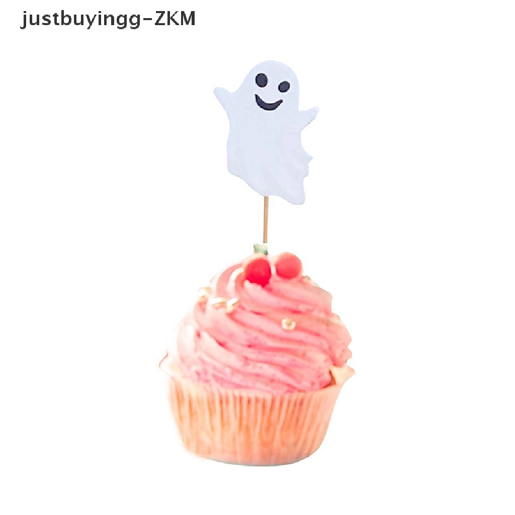 48pcs Topper Cupcake Desain Kartun Hantu Halloween Untuk Dekorasi