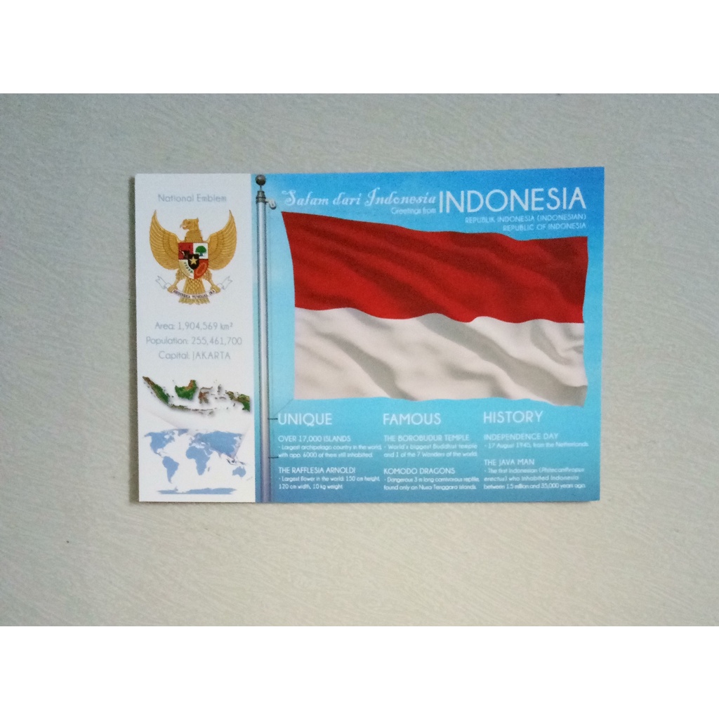 

FOTW Flag of The World Indonesia Postcard series Kartu pos kartupos