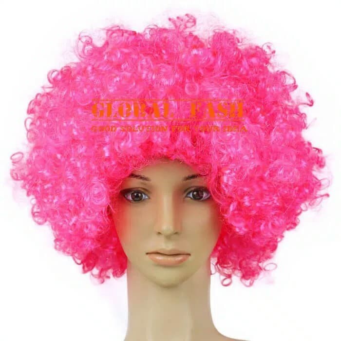 Wig pink tua/ wig kribo/ Wig Badut/ Wig Cosplay/ Rambut Palsu full wig/ rambut badud/ rambut badut