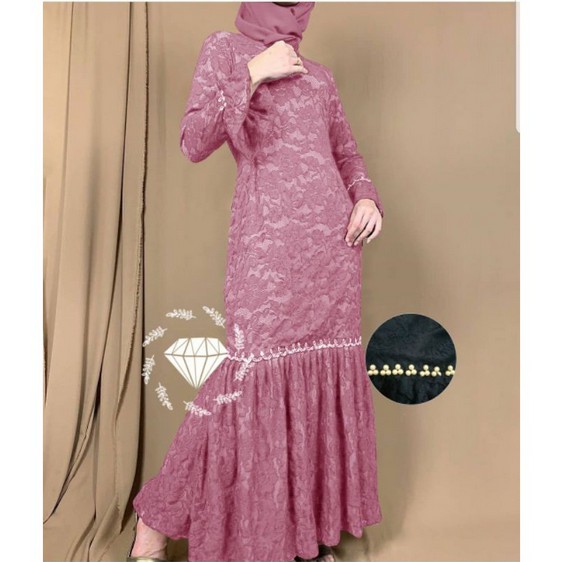 MAXI NURHALIZA MA | L - XXL MAXY GAMIS DRESS NURHALIZA DUYUNG BRUKAT JUMBO BIGISIZE 2 UKURAN