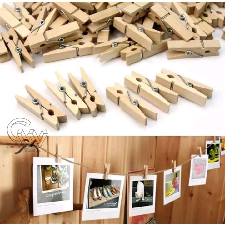 Cheaper-Jepitan Foto 1pcs Buku Diary Wooden Clip Warna Warni