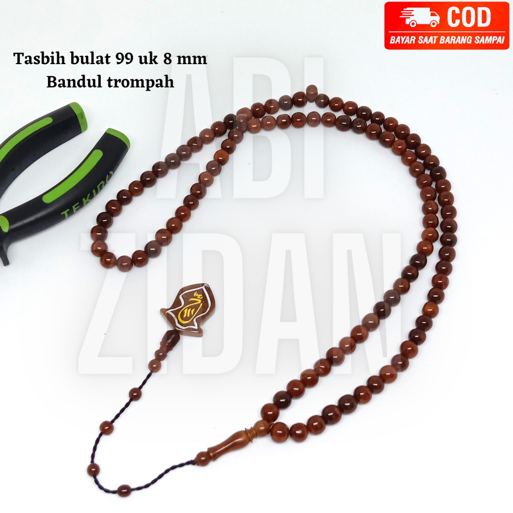 tasbih kokka kauka kaoka kaokah kokkah kaukah asli original model bulat 99 ukuran 8 mm bandul trompah