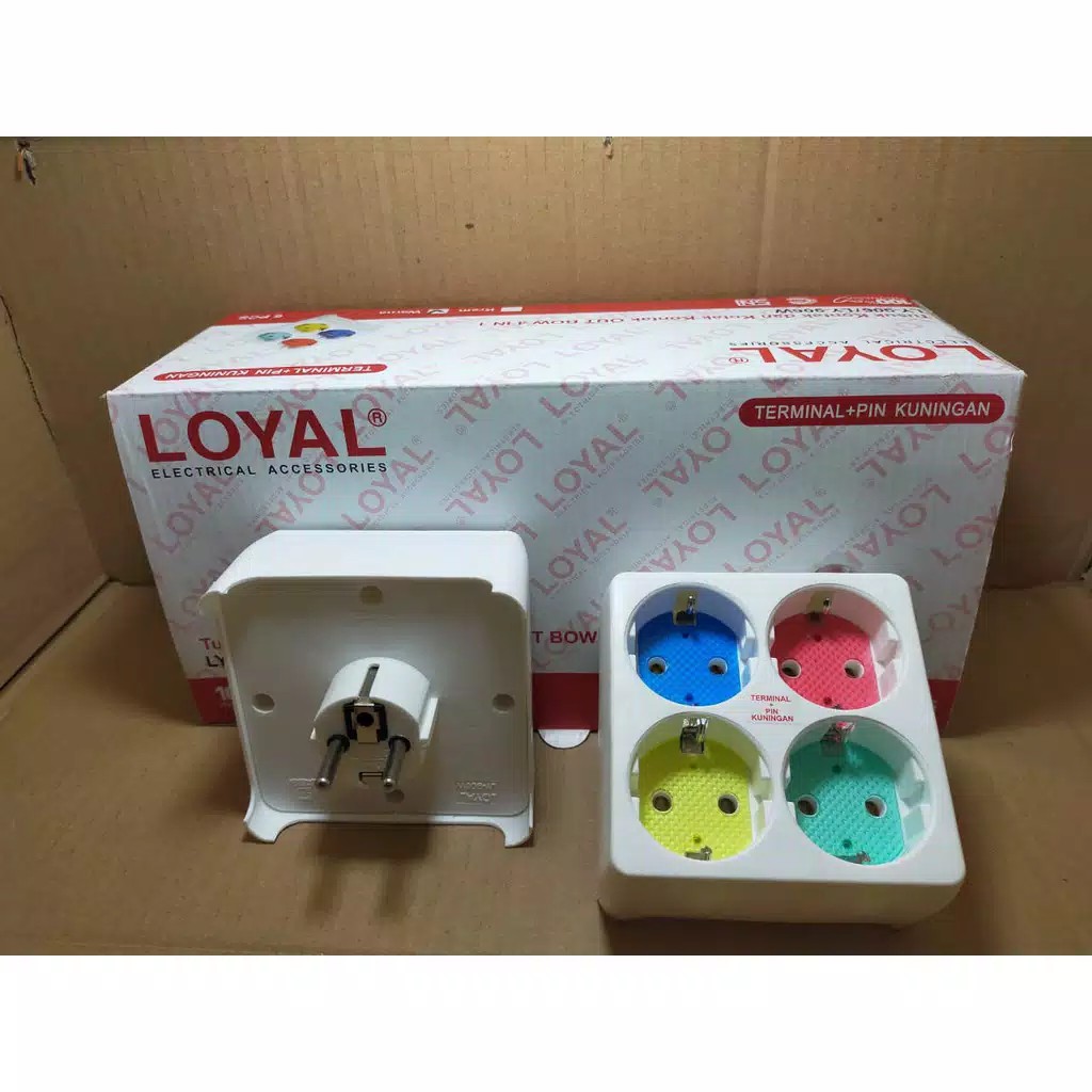 Stop kontak Colokan T 4 in 1 warna LOYAL Ly 906 W