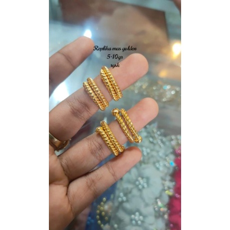 Cincin lilit replika emas 24 k,bisa sisepuh,awet, tahan lama