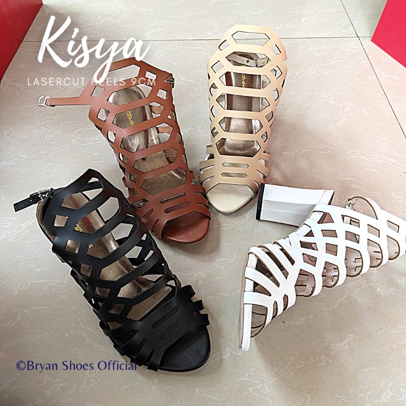 Bryan Kisya Heels 9cm Tali Lasercut Gladiator Spider Hak Tahu Dove Jumbo Oversize Bigsize 36-41-43