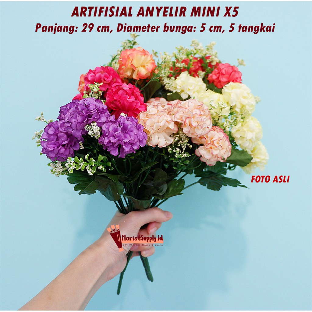 [5 Tangkai] Bunga Anyelir Mini X5 Artifisial (1 kg isi 40 pcs)