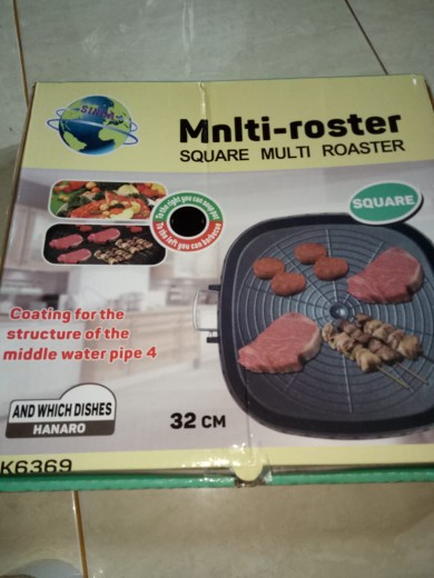 Hanaro Square Multi Grill (marble Platinum) I Korean Bbq Grill Pan / Bulgogi Pan Kotak