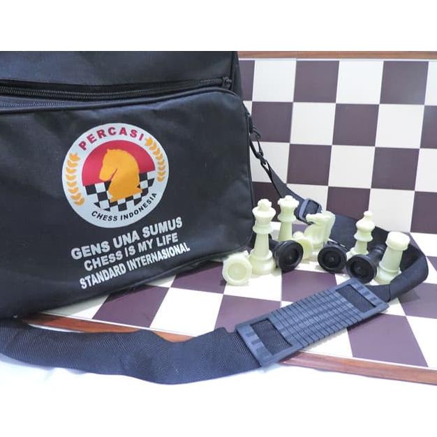 ] Catur Plastik Lengkap Papan + Bidak + Tas