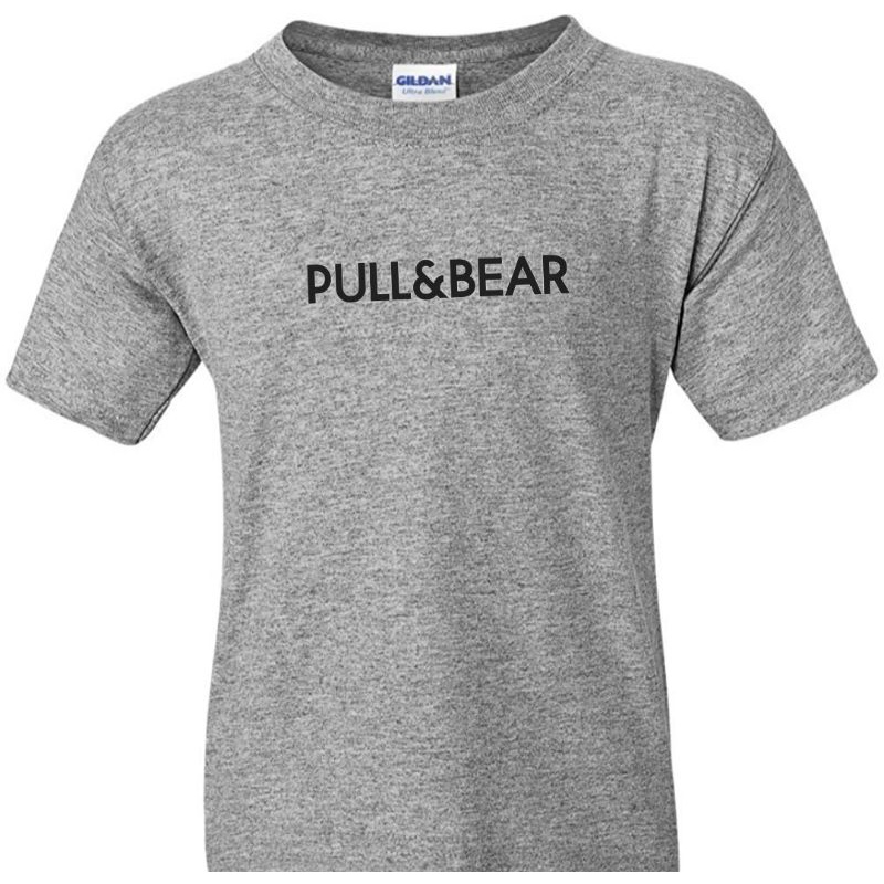 Kaos Pria Pull&amp;Bear Kaos Atasan Pria Lengan Pendek Baju Oblong Laki Distro Logo Tulisan COD