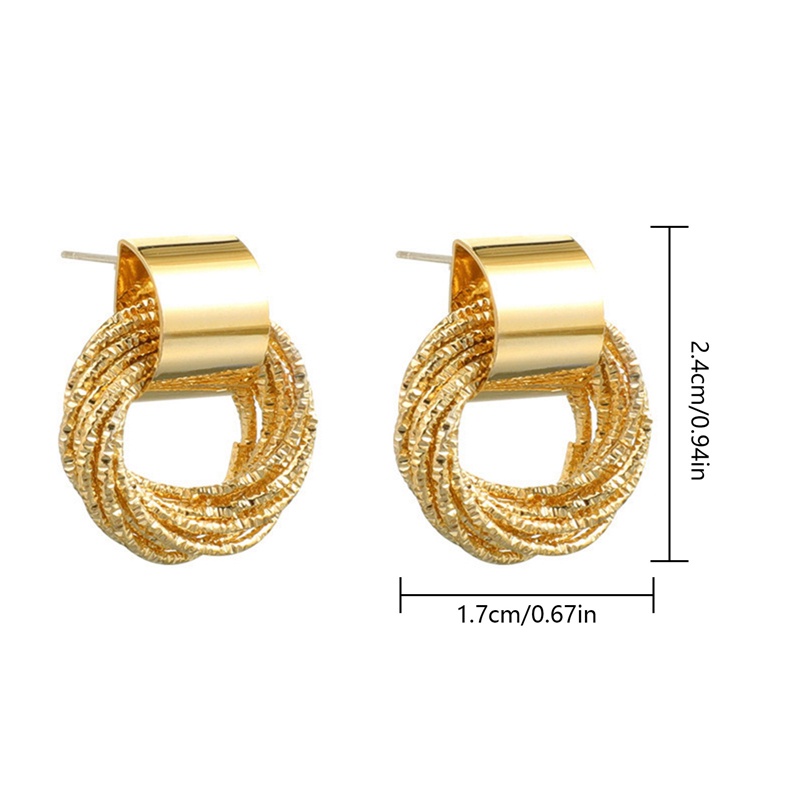 Anting Tusuk Gantung Temperament Warna Gold Gaya Koreatrendy Untuk Wanita