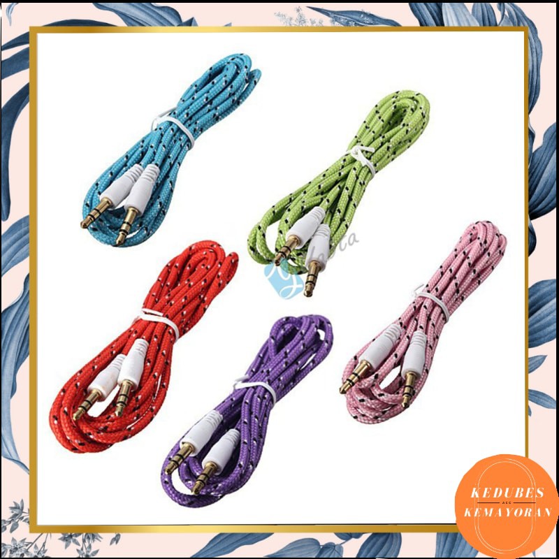 Kabel Aux Tali Sepatu 1 Meter Warna [KK]