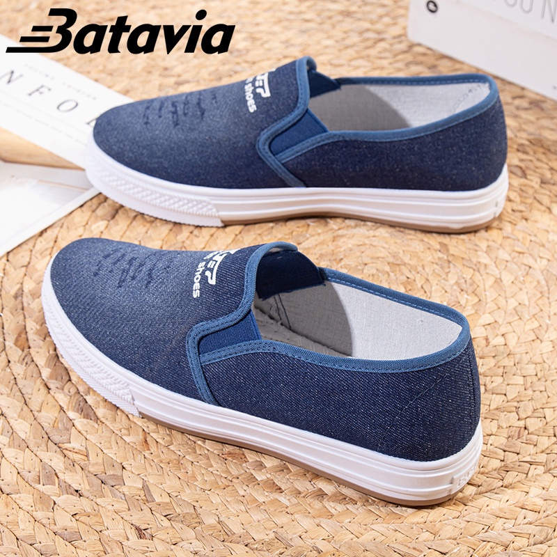 Batavia GROSIR Penanganan Sisa sepatu kanvas wanita sepatu tanpa tali hitam Sepatu  Sport  Sneakers  F