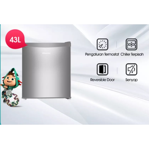 HISENSE Kulkas Mini Bar 43L - RR58D4IGN