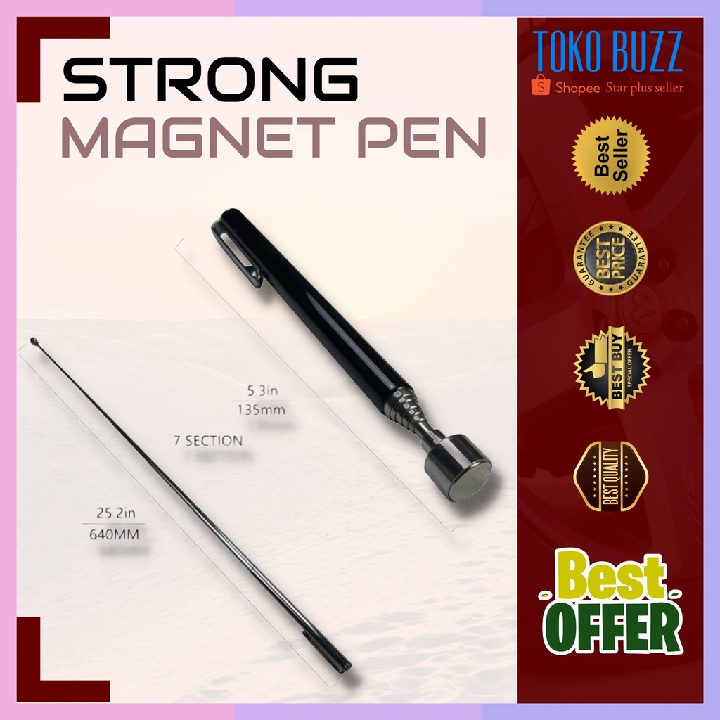 Tongkat PULPEN PEN MAGNET TELESKOPIK Pick Up Tool Magnetic Pen Teslescopic Neodymium STRONG MAGNET Tool HT-010