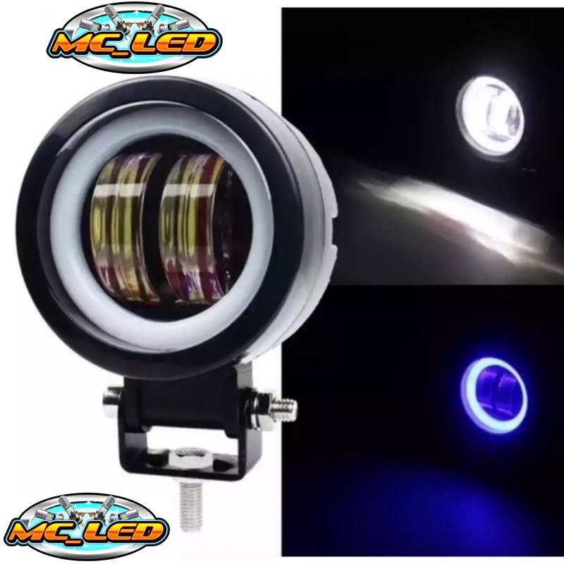 Lampu Tembak Sorot LED CWL 2 Mata Lensa 4D CREE Angel Eye Bulat Round TERMURAH DAN BERKUALITAS