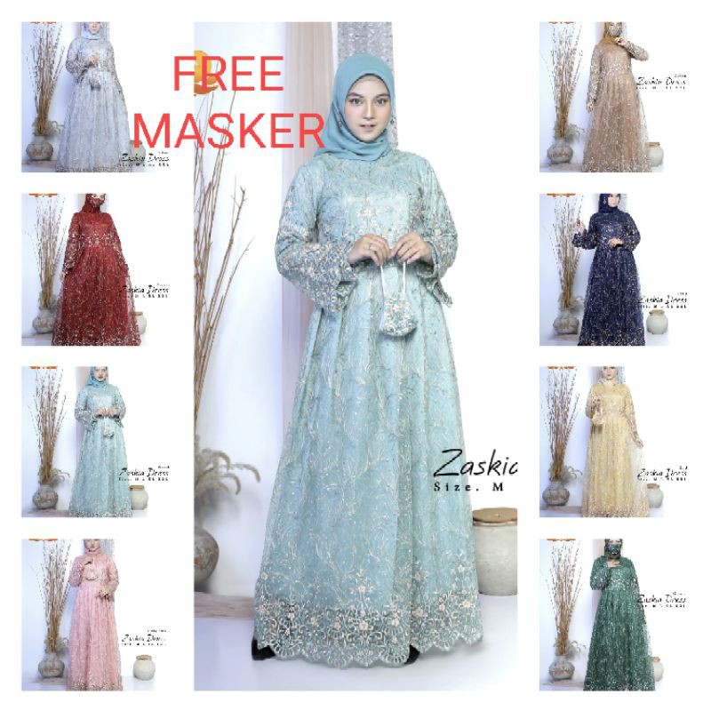 Dress zaskia kebaya/gamis terbaru ready/gamis pesta