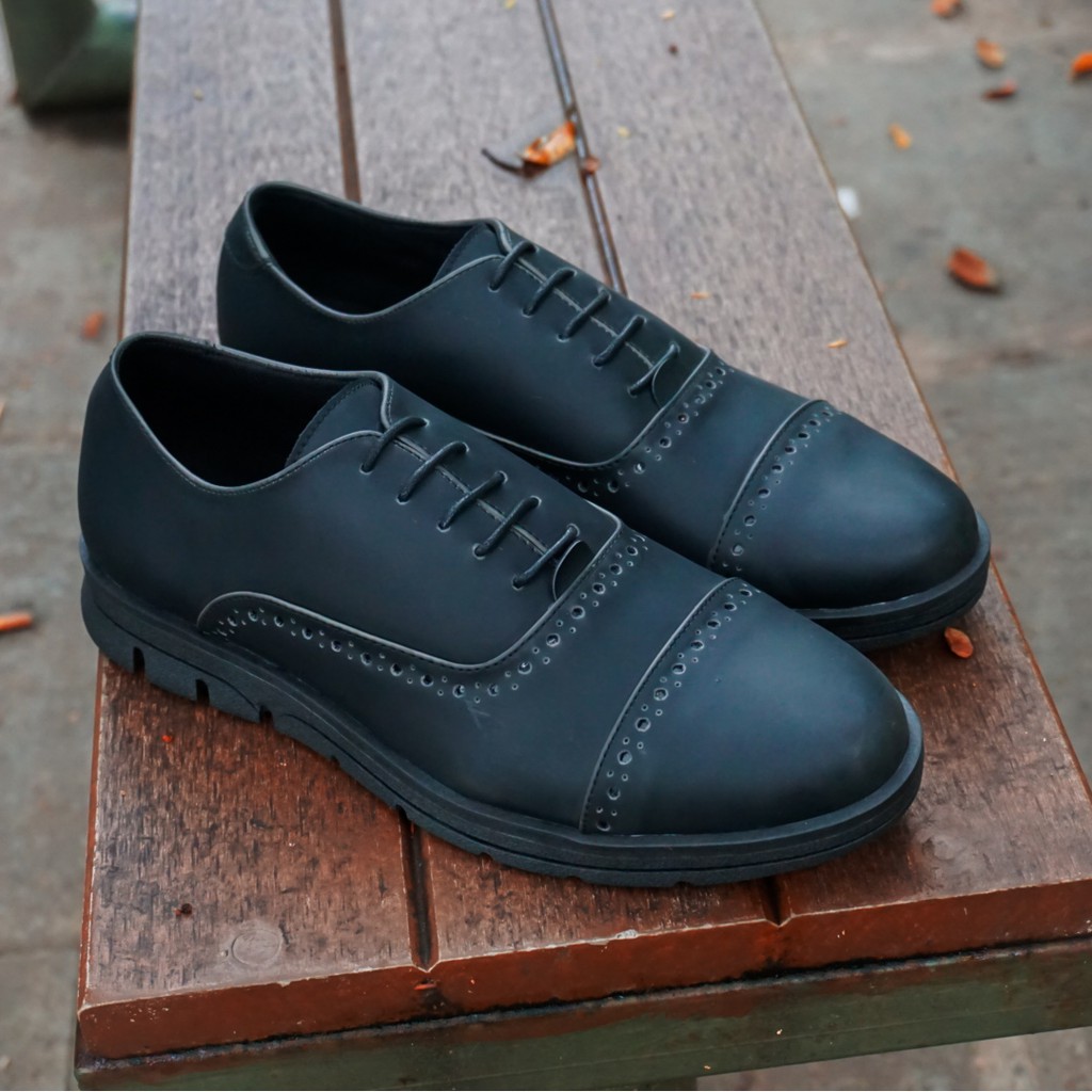 TOMFORD BLACK |FORIND x BARNUM| Sepatu Kulit Formal Klasik Classy Captoe Simple Pria/Cowok - Oxford