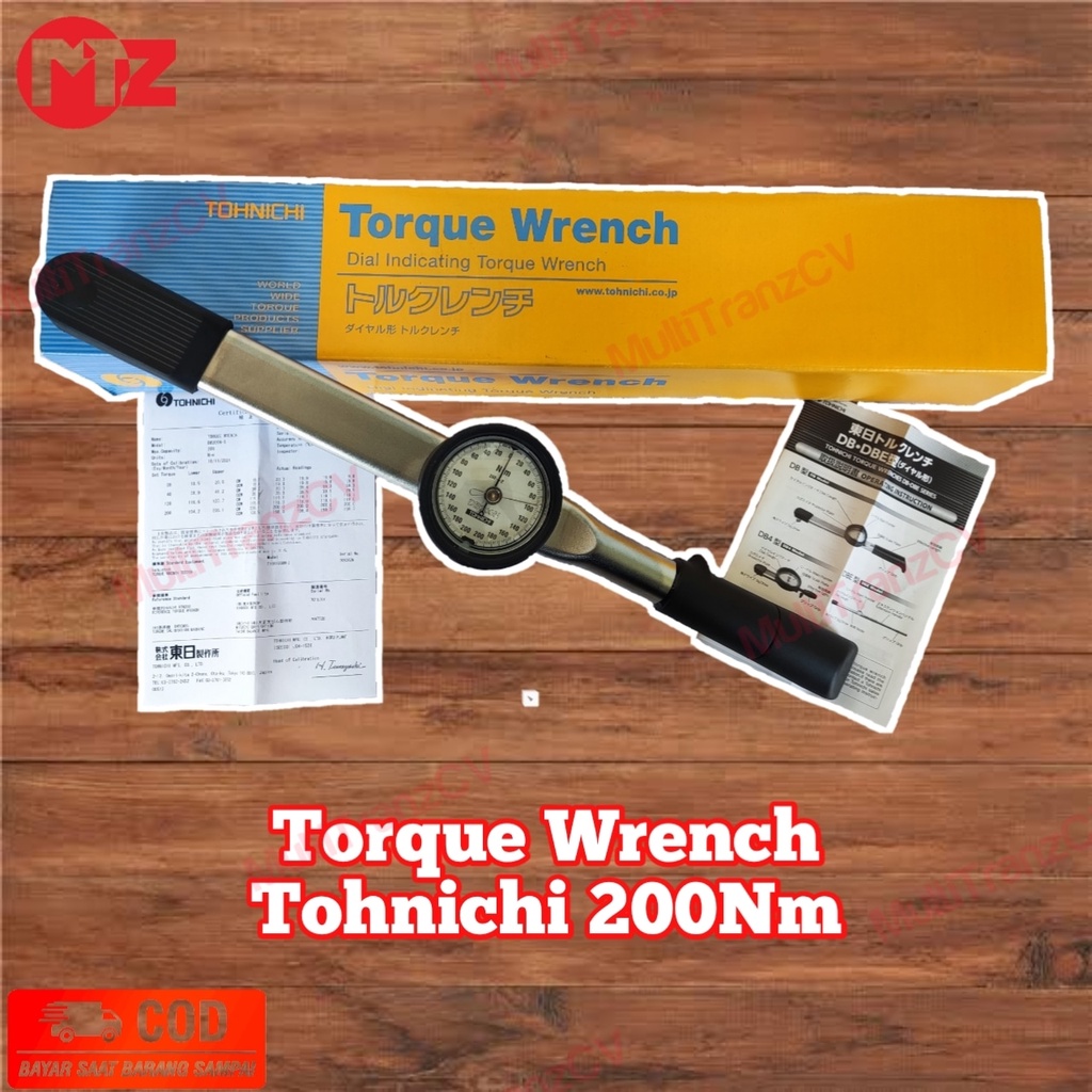 TOHNICHI DB200N-S Dial Indicating Torque Wrench Ratchet 200Nm / Kunci Torsi ORIGINAL TOHNICHI