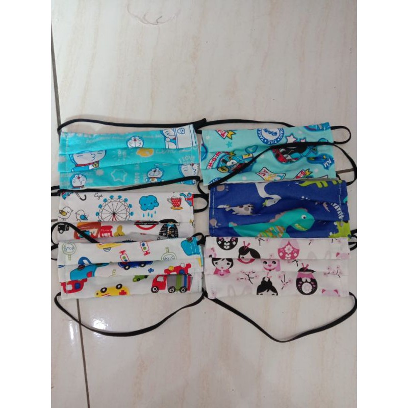 MASKER KAIN ANAK MASKER TALI KARET TALI PANJANG HEADLOOP EARLOOP