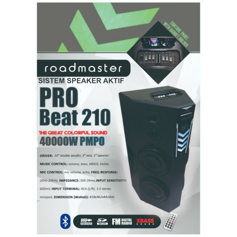 Speaker Aktif Roadmaster Pro Beat 210 Bluetooth