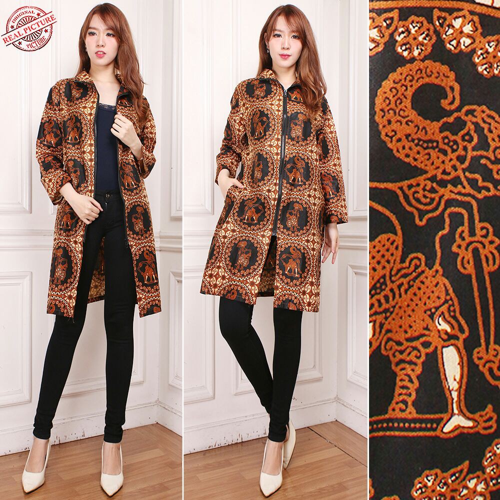 Harga Pabrik Melinda Blazer 2in1 Batik Dress Maxi Pendek M -  Xl l3QxyDsyLQyQG