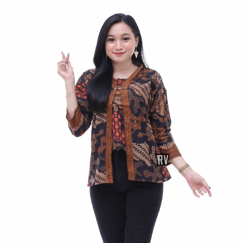 Baju Batik Wanita Modern Atasan Batik Wanita Blouse Batik Kerja Wanita Batik Kantor M L XL XXL Seragam Batik