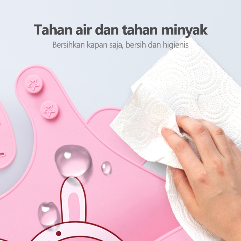 Celemek Makan Bayi/Full Silikon/Celemek Makan Bayi Tebal dan Elastis Bahan Silikon (B254)