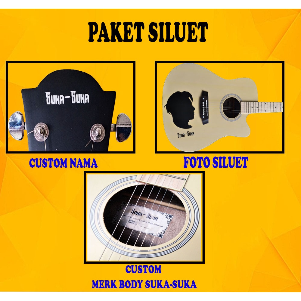 Custom Nama Logo Foto Pada Gitar Suka Suka