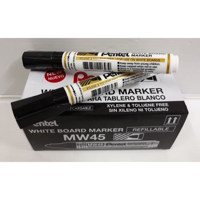 

Spidol Pentel Boardmarker MW45 - Hitam (Pack 12 Pcs) promo
