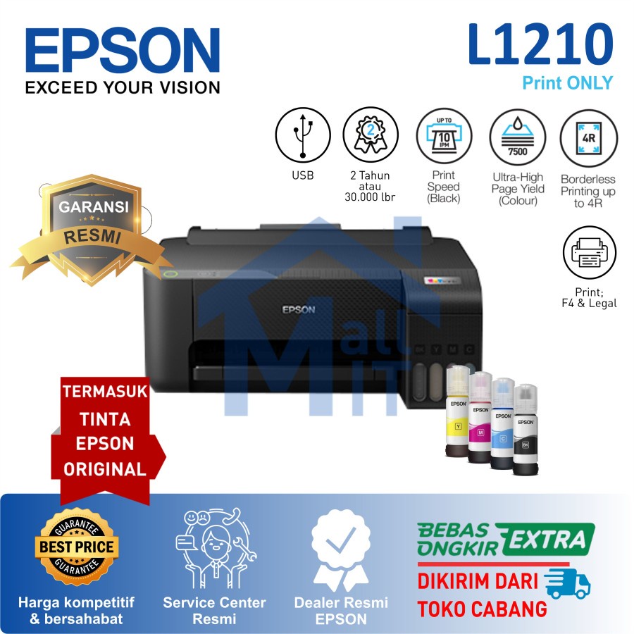 Epson Printer L1210 / epson L 1210 Pengganti Epson L1110 (Print Only)