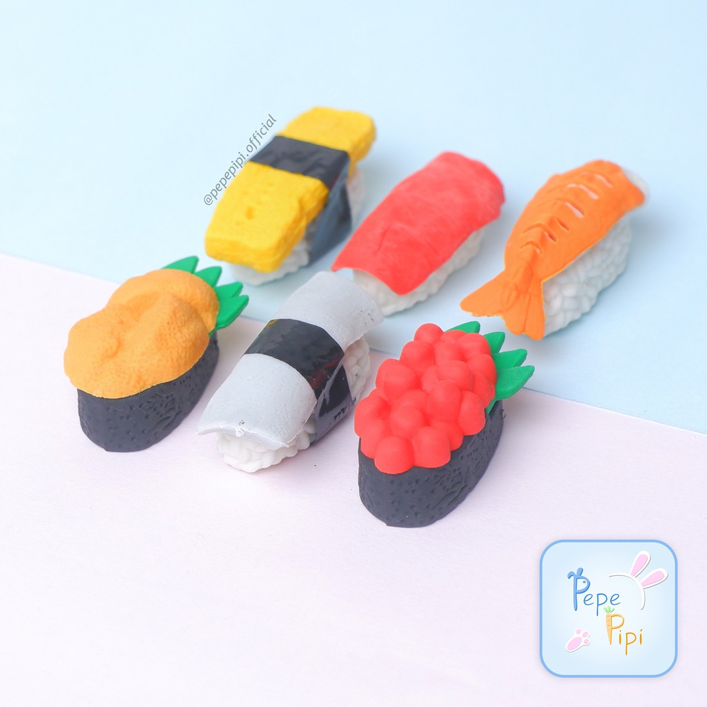 

Penghapus Sushi 3D Setip Karet Eraser Hapusan Pensil Fancy Bentuk Makanan Jepang Susi