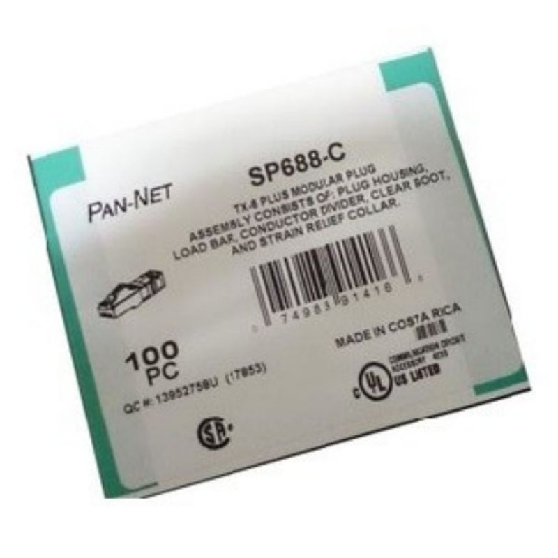 Panduit SP688C Connector LAN RJ45 Cat6 Cat 6 Cat.6 Isi 100Pcs