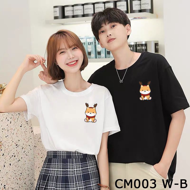 MYSTIQUE.ID-BAJU KAOS COUPLE RAINDEER BOY&amp;GIRL T-SHIRT LUCU DAN AESTHETIC