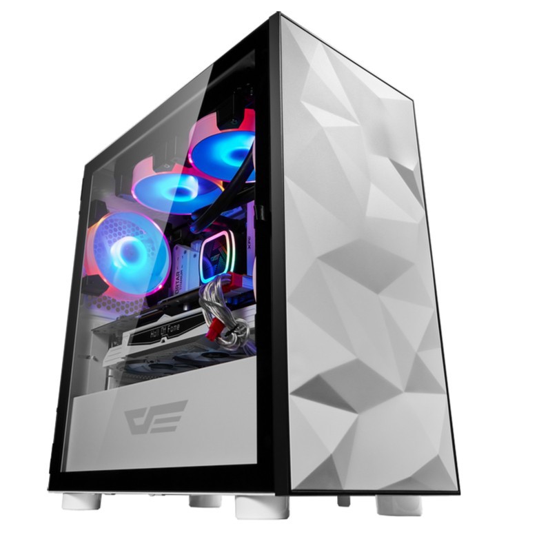darkflash dlm21 white luxury m atx tempered glass pc case casing gaming chassis