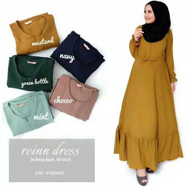 Ns FC Reinn Gamis Syari Putih Benhur Abu Toska Navy Maroon Hujan Muslim Modis Modern White Mach DE-GAMIS REINN