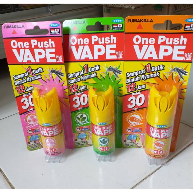 Vape One Push 12 jam 10ml Pembasmi Nyamuk Untuk 30 Hari ORIGINAL-BPOM