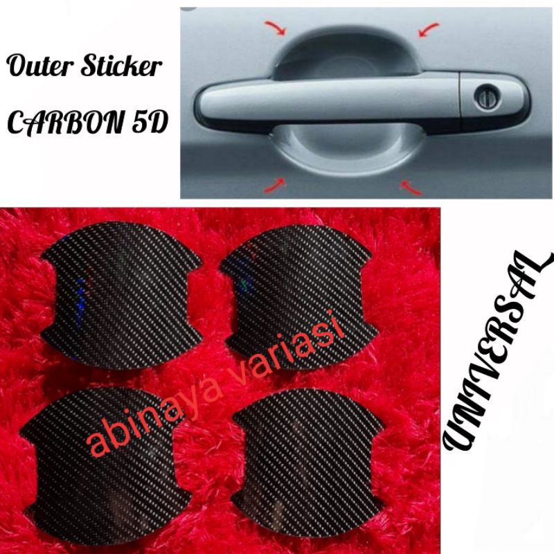 Outer Handle Mobil PANTHER ISUZU Sticker 5D Carbon