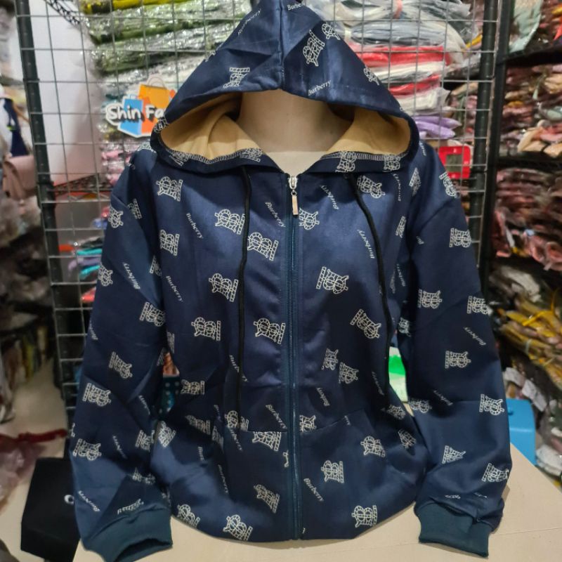 Jaket Suede Import Wanita Fashion XL Besar-Bery FF Navy