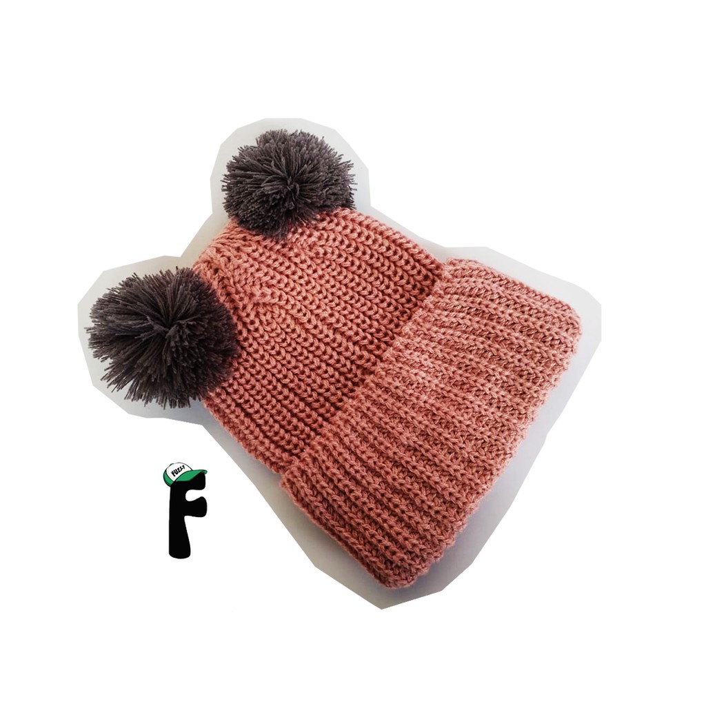 Beanie Hat Kupluk Pompom Anak Pria Dan Wanita Usia 1 sampai 4 Tahun